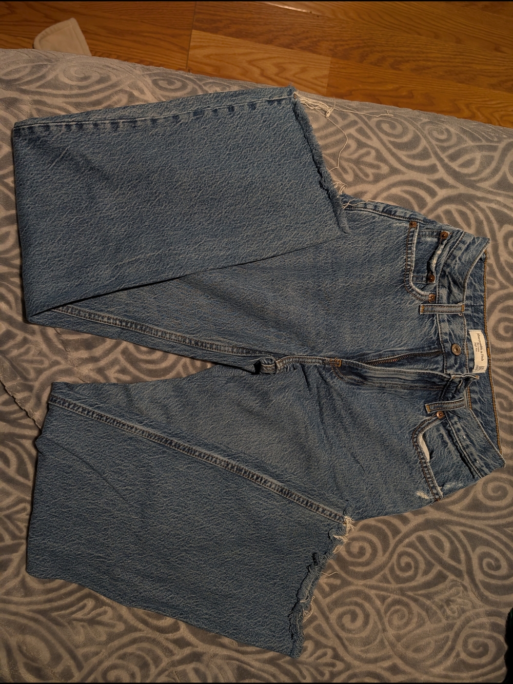 Abercrombie & Fitch Light Blue Cropped Boyfriend Jeans